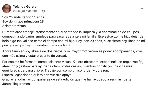 Testimonio de una mami de la comunidad