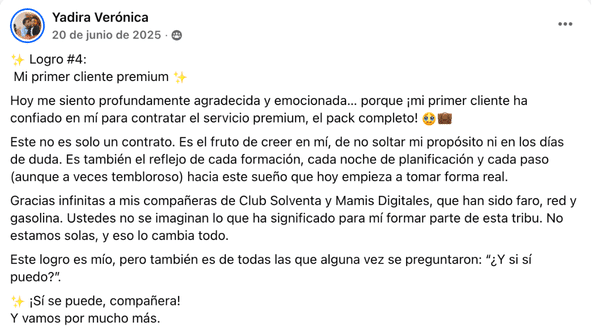 Testimonio de una mami de la comunidad