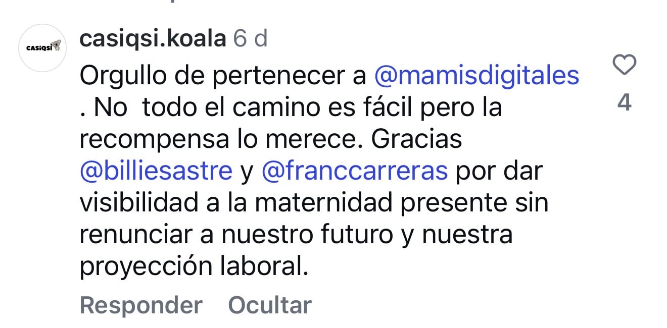 Testimonio de una mami de la comunidad