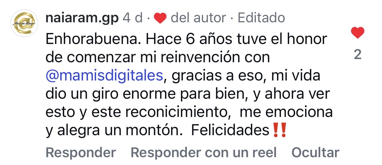 Testimonio de una mami de la comunidad